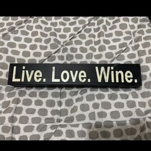Live. Love. Wine. Bar sign.